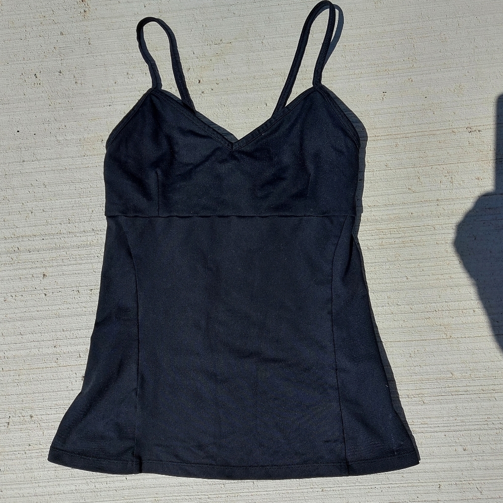 ALO Yoga Black V-Neck Tank Top with Thin Straps